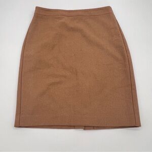 J.Crew‎ The Pencil Skirt Wool Blend Camel Brown Size 4 Style 46575 FA17